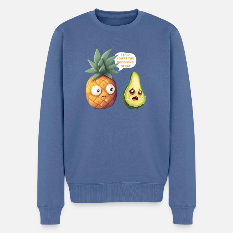You're The Good Fat - Avocado Ananas - Männer Premium Bio Pullover - Taubenblau