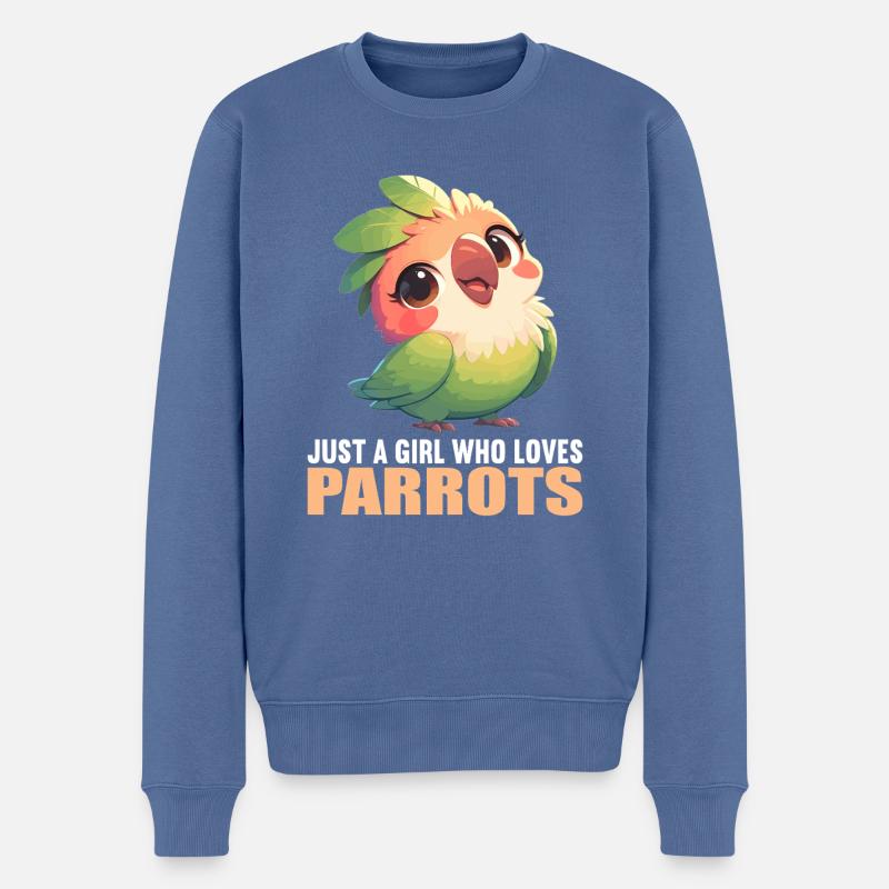 Papageie Papagei - Männer Premium Bio Pullover - Taubenblau