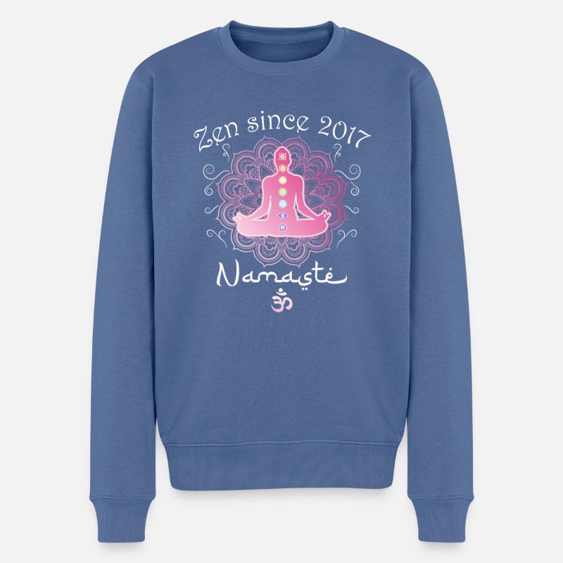 Zen seit 2017 - 8 Jahre Ruhe und - Männer Premium Bio Pullover - Taubenblau