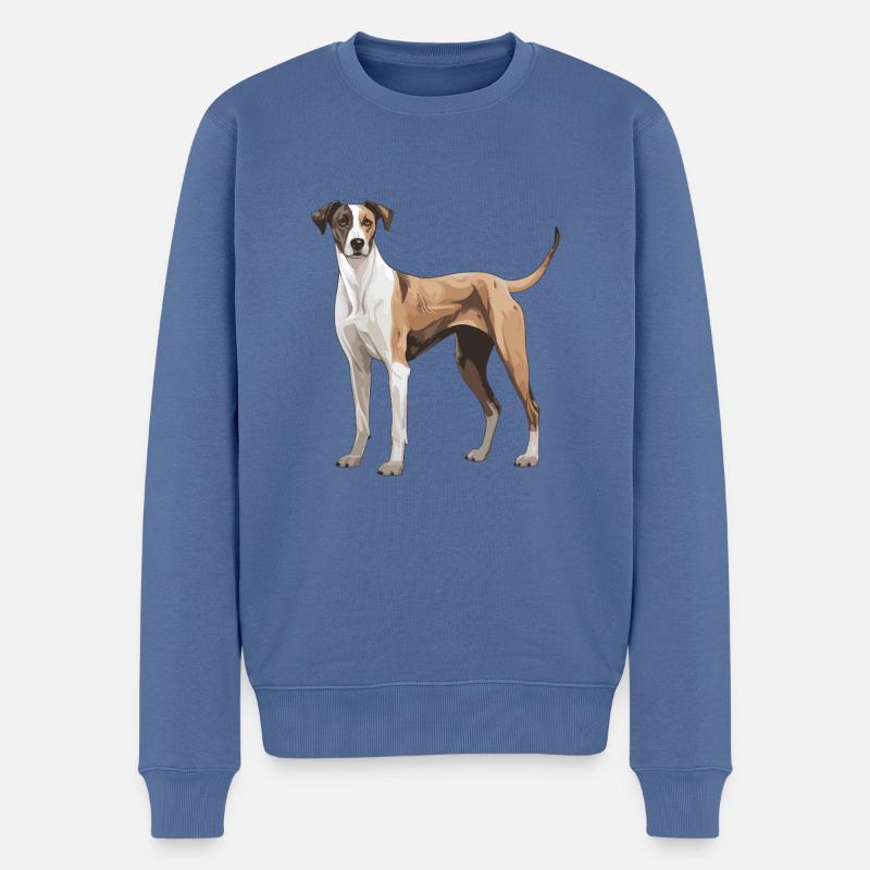 Chien lévrier - Pull Premium bio Homme - bleu pigeon