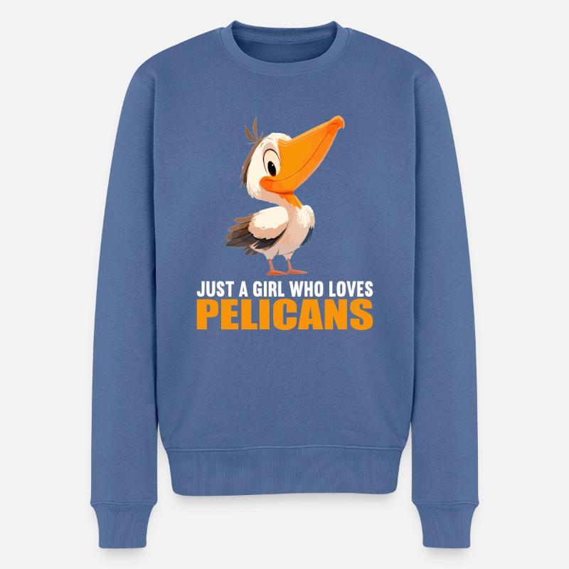 Pélicans Pélican - Pull Premium bio Homme - bleu pigeon
