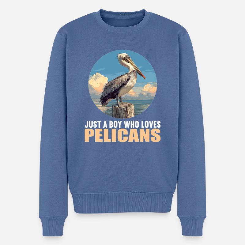 Pélicans Pélican - Pull Premium bio Homme - bleu pigeon