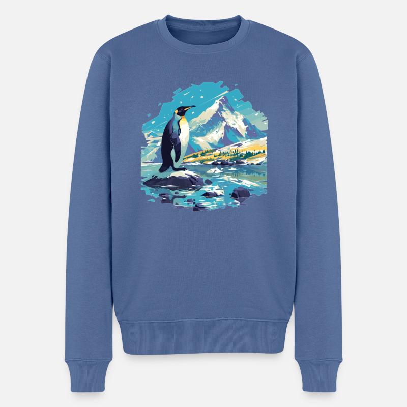 Pingouins Pingouin - Pull Premium bio Homme - bleu pigeon