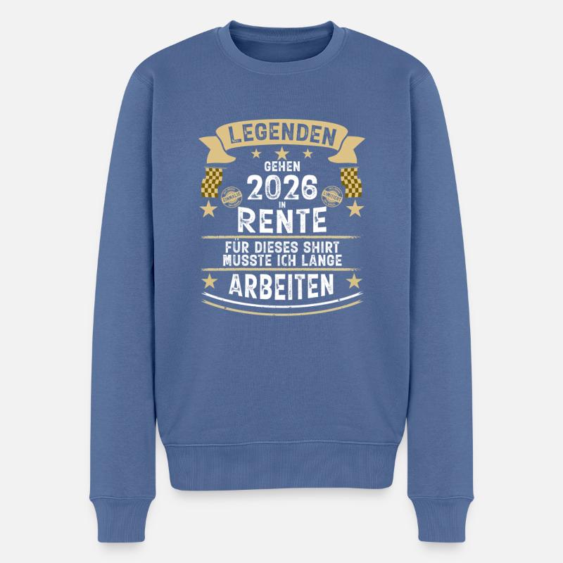 Eine Legende geht in Rente 2026 - Männer Premium Bio Pullover - Taubenblau
