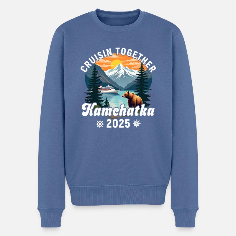 Croisière Kamchatka 2025 - Pull Premium bio Homme - bleu pigeon