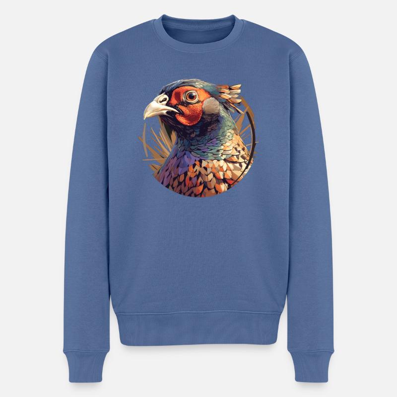 Fasane Fasan - Männer Premium Bio Pullover - Taubenblau