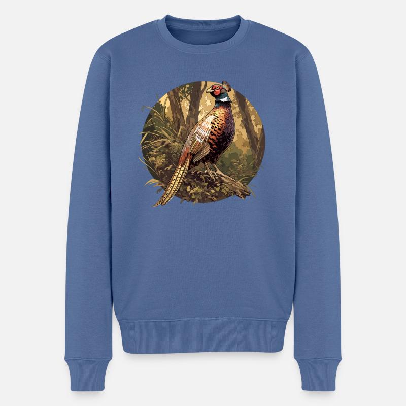 Fasane Fasan - Männer Premium Bio Pullover - Taubenblau
