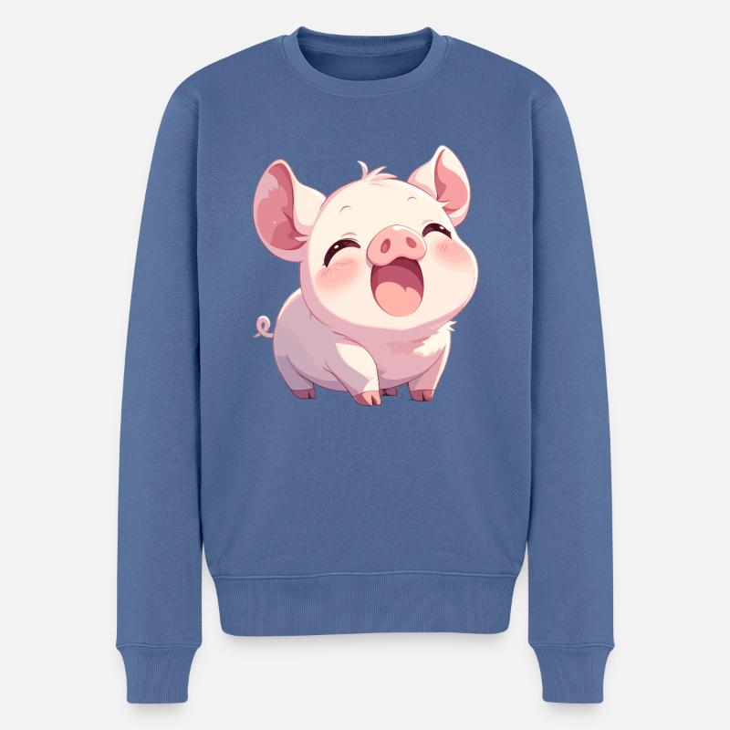 Cochon Cochon - Pull Premium bio Homme - bleu pigeon