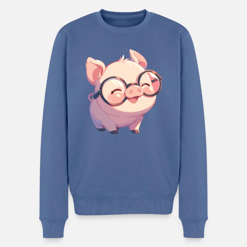 Cochon Cochon - Pull Premium bio Homme - bleu pigeon