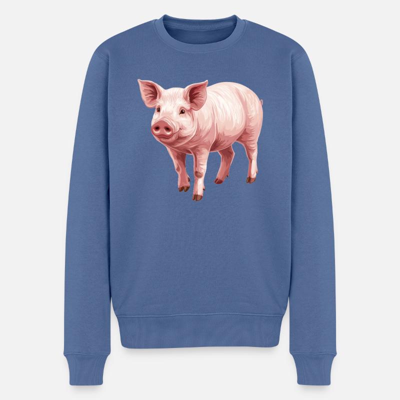 Cochon Cochon - Pull Premium bio Homme - bleu pigeon