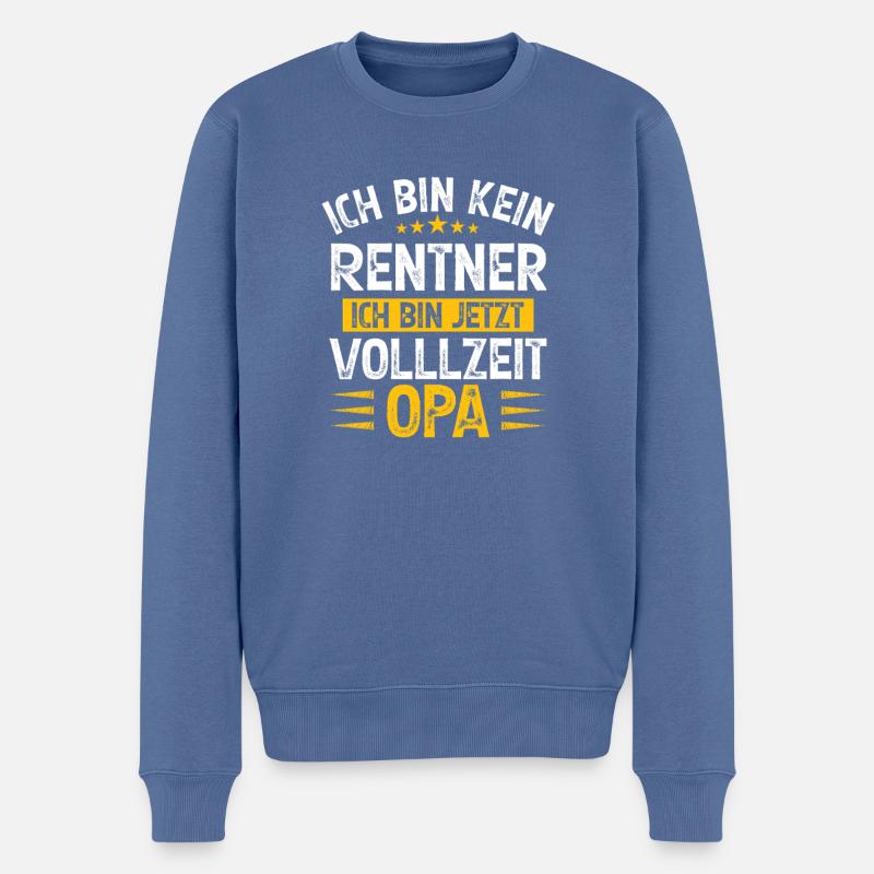 Rentner Geschenk stolzer Opa - Männer Premium Bio Pullover - Taubenblau
