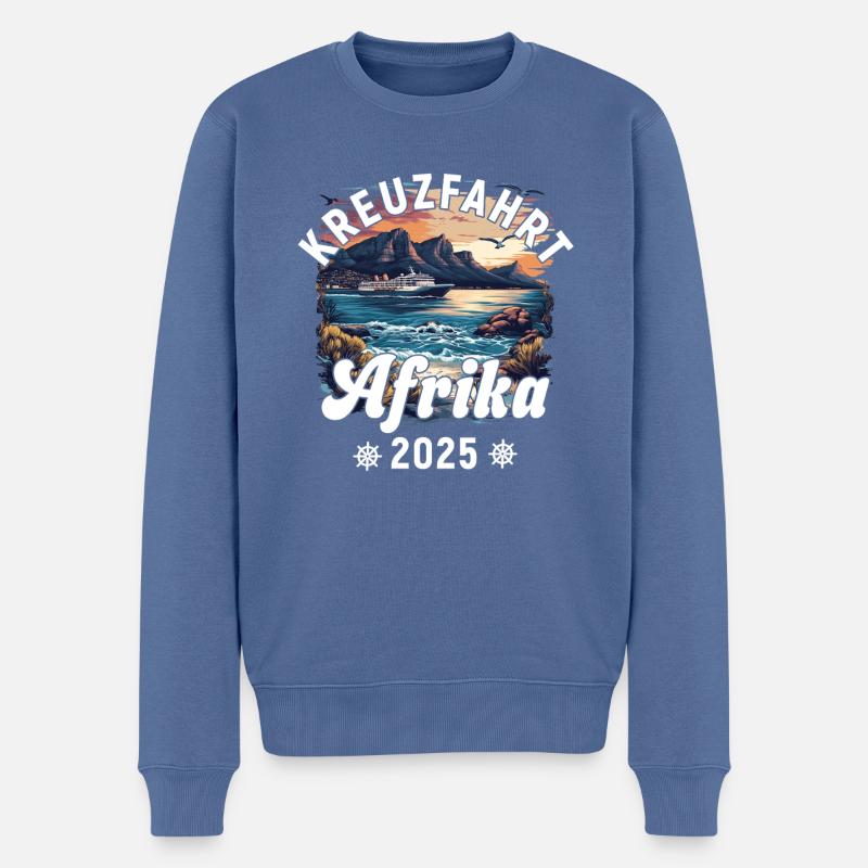Kreuzfahrt Afrika 2025 - Männer Premium Bio Pullover - Taubenblau