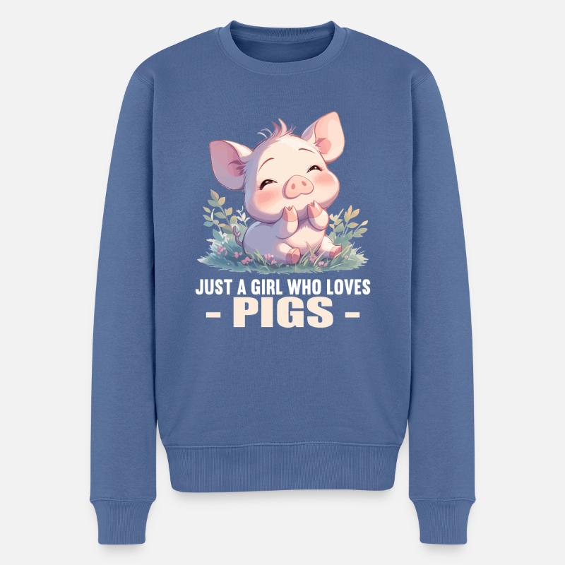 Cochon Cochon - Pull Premium bio Homme - bleu pigeon