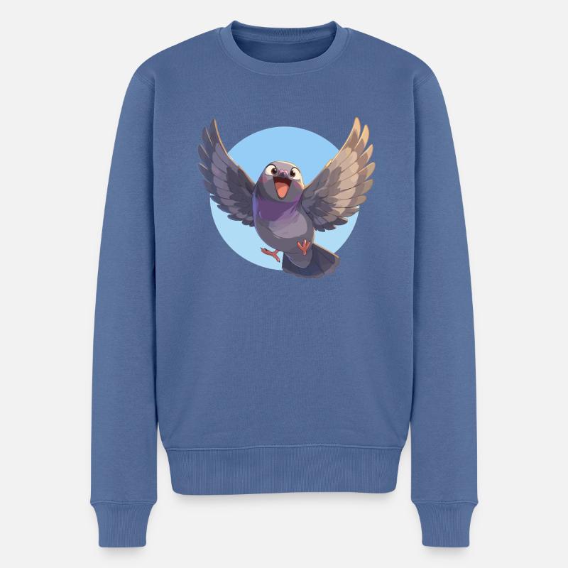 Tauben Taube - Männer Premium Bio Pullover - Taubenblau