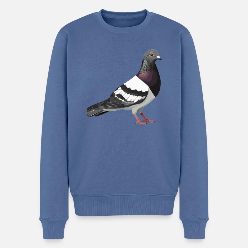 Tauben Taube - Männer Premium Bio Pullover - Taubenblau
