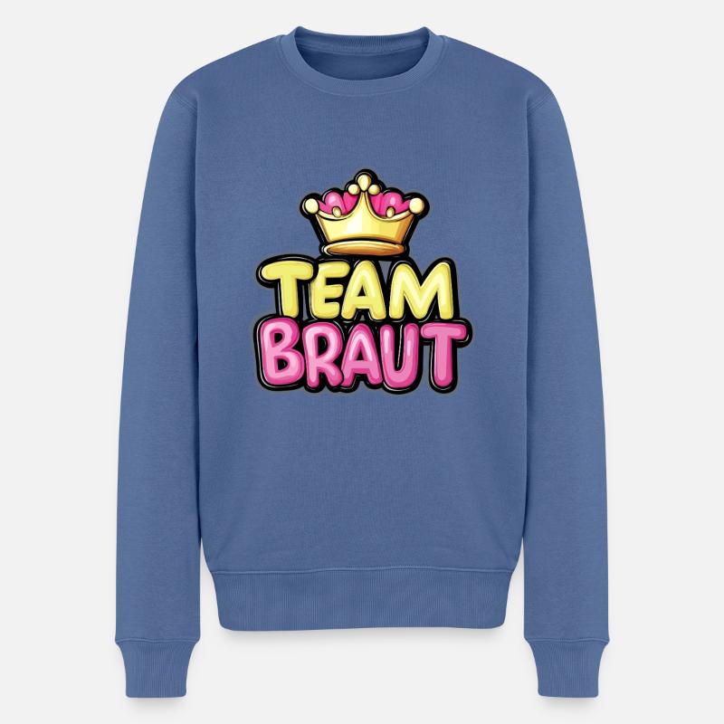 Team Braut Krone - Männer Premium Bio Pullover - Taubenblau