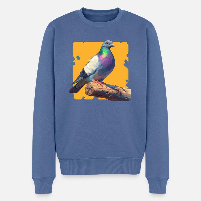 Tauben Taube - Männer Premium Bio Pullover - Taubenblau