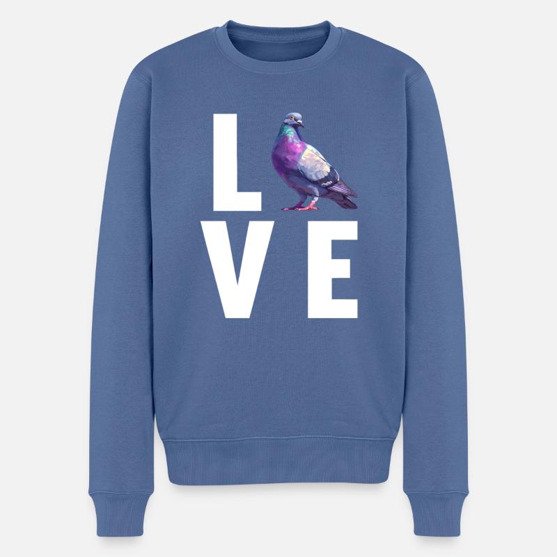 Tauben Taube - Männer Premium Bio Pullover - Taubenblau
