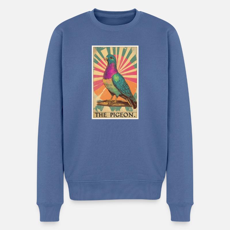 Tauben Taube - Männer Premium Bio Pullover - Taubenblau