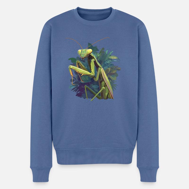 Gottesanbeterinnenen Gottesanbeterin - Männer Premium Bio Pullover - Taubenblau