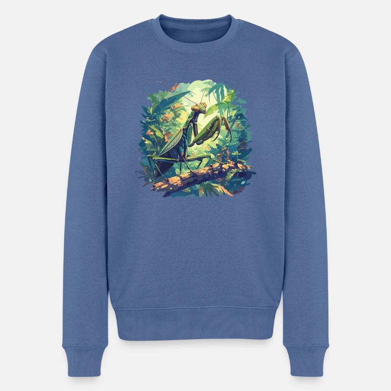Gottesanbeterinnenen Gottesanbeterin - Männer Premium Bio Pullover - Taubenblau