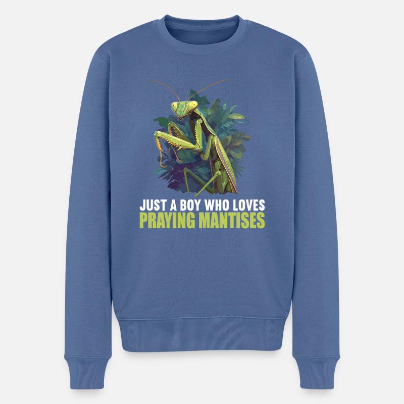 Gottesanbeterinnenen Gottesanbeterin - Männer Premium Bio Pullover - Taubenblau