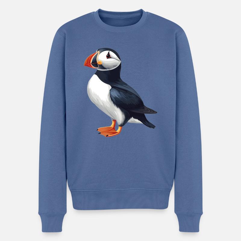 Papageientaucher - Männer Premium Bio Pullover - Taubenblau