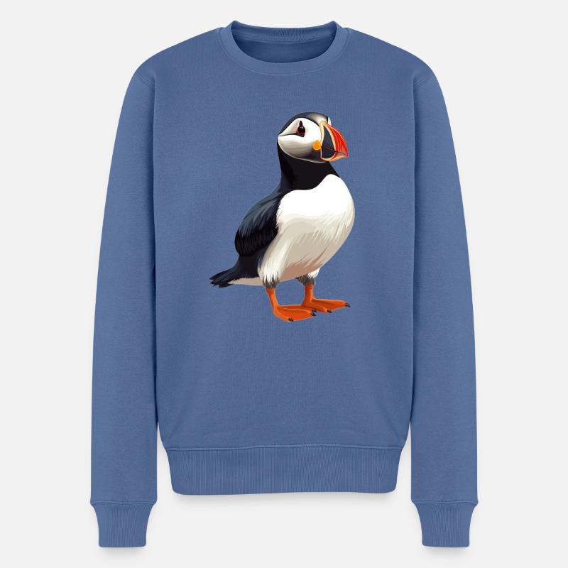 Papageientaucher - Männer Premium Bio Pullover - Taubenblau