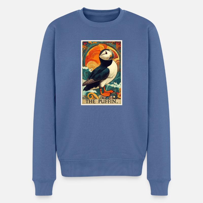 Papageientaucher - Männer Premium Bio Pullover - Taubenblau