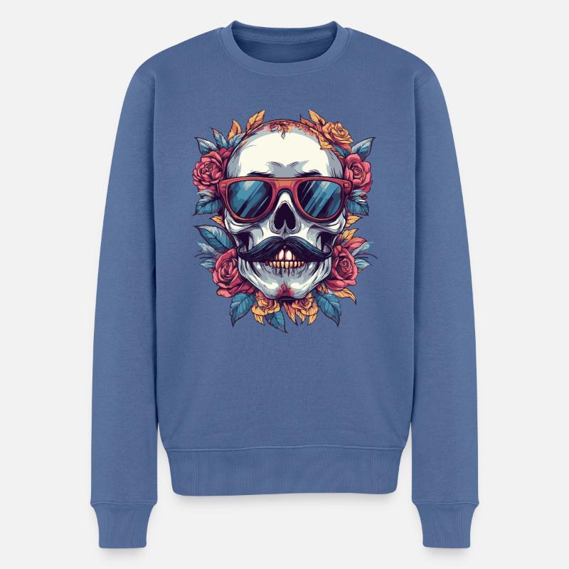 Skeleton Bachelor - Pull Premium bio Homme - bleu pigeon