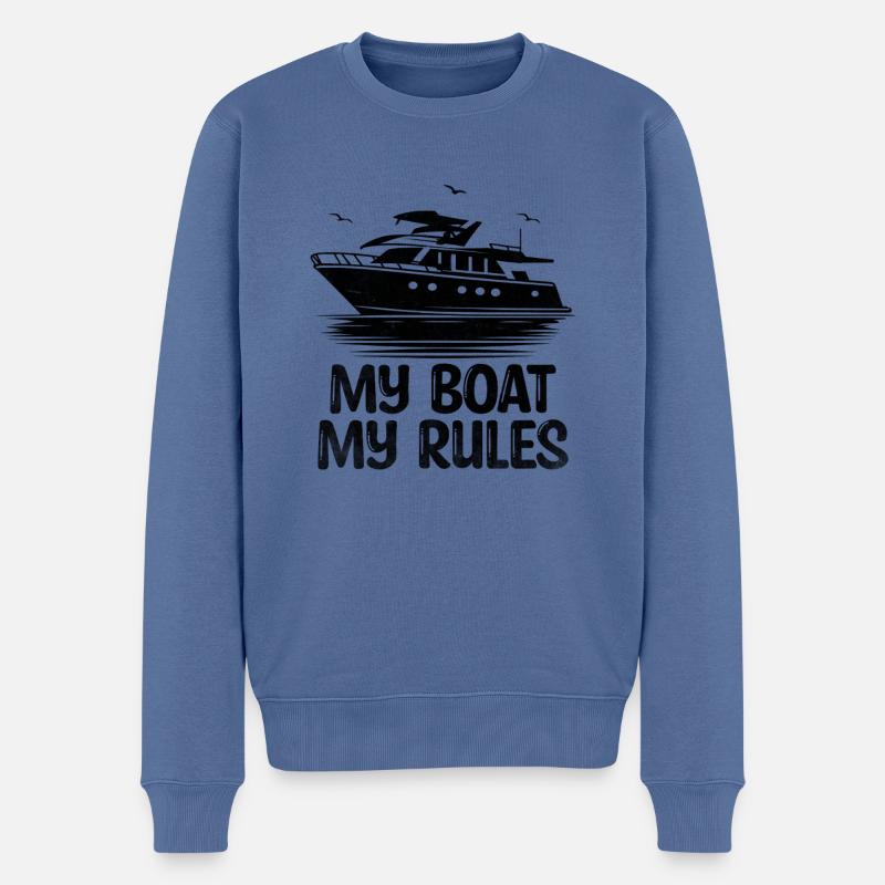 Mein Boot Meine Regeln Tretboot - Männer Premium Bio Pullover - Taubenblau