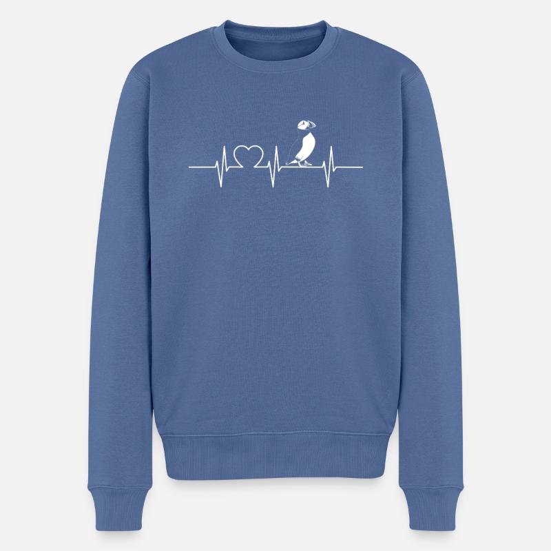 Papageientaucher - Männer Premium Bio Pullover - Taubenblau
