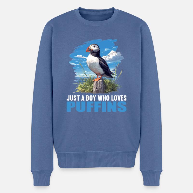 Macareux - Pull Premium bio Homme - bleu pigeon