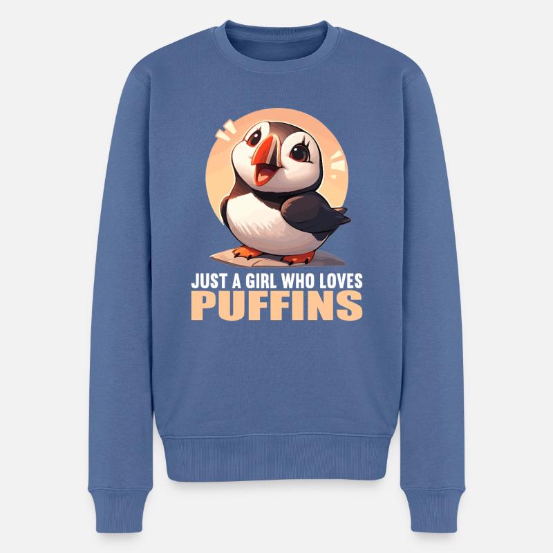 Macareux - Pull Premium bio Homme - bleu pigeon