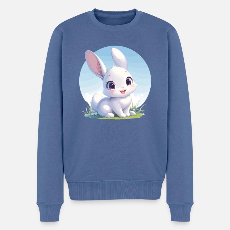 Lapin Lapin - Pull Premium bio Homme - bleu pigeon