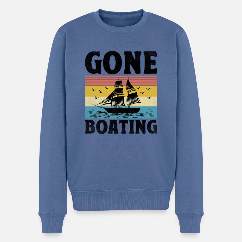 Gone Boating Paddelboot - Männer Premium Bio Pullover - Taubenblau