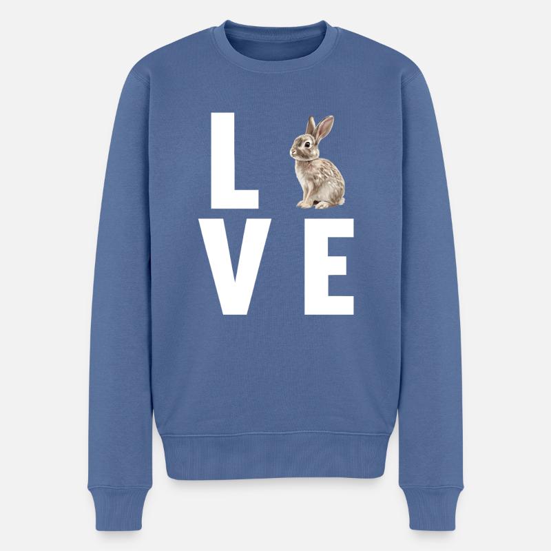 Lapin Lapin - Pull Premium bio Homme - bleu pigeon
