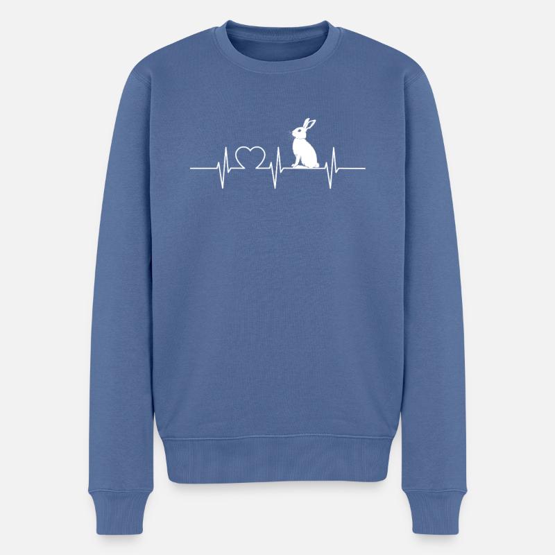 Hasen Hase - Männer Premium Bio Pullover - Taubenblau