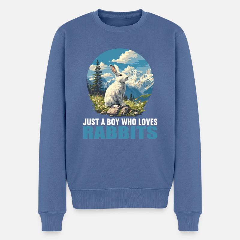 Lapin Lapin - Pull Premium bio Homme - bleu pigeon