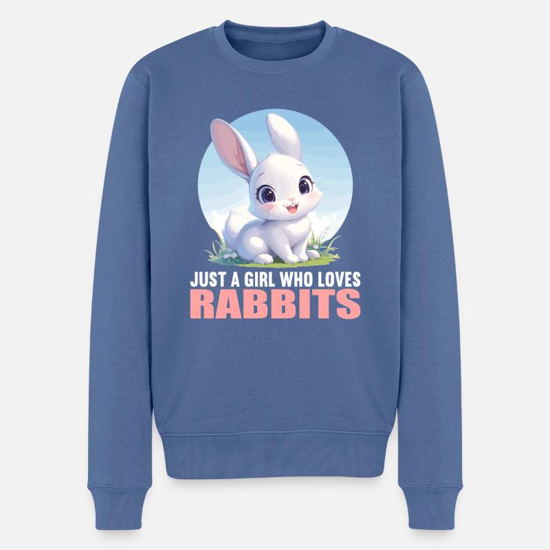 Hasen Hase - Männer Premium Bio Pullover - Taubenblau