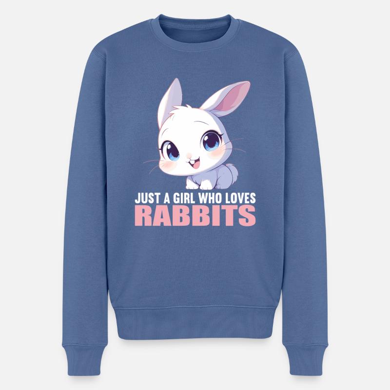 Hasen Hase - Männer Premium Bio Pullover - Taubenblau