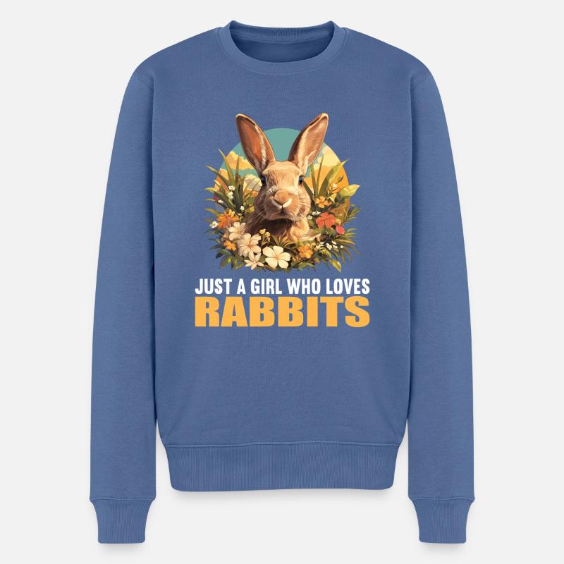 Hasen Hase - Männer Premium Bio Pullover - Taubenblau