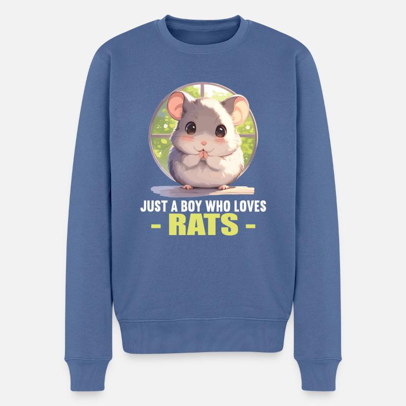 Rat Rat - Pull Premium bio Homme - bleu pigeon