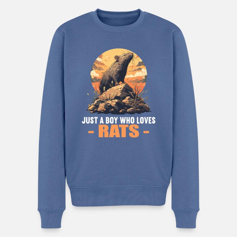 Ratten Ratte - Männer Premium Bio Pullover - Taubenblau