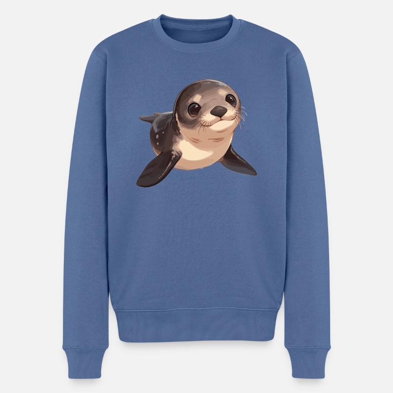Seelöwen Seelöwe - Männer Premium Bio Pullover - Taubenblau