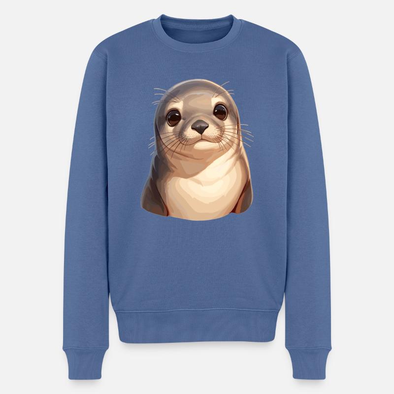 Seelöwen Seelöwe - Männer Premium Bio Pullover - Taubenblau