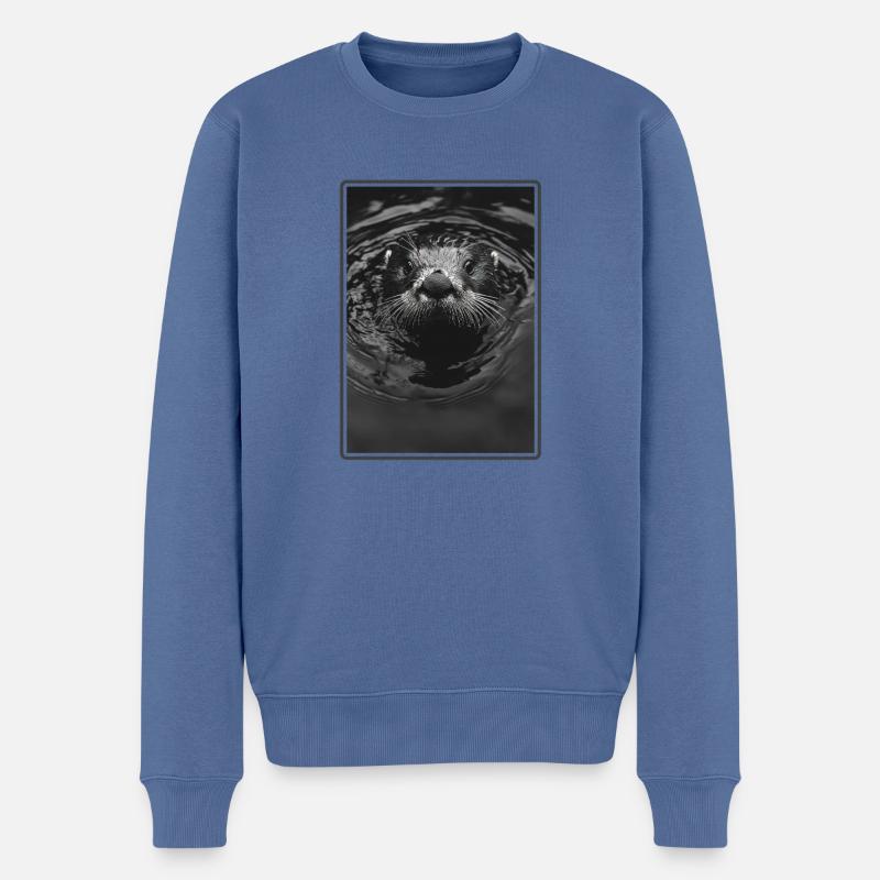 Seeotter - Männer Premium Bio Pullover - Taubenblau