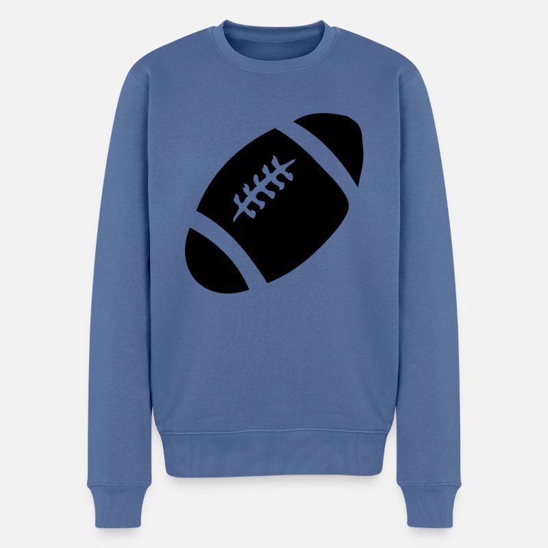 ballon_footamericain2 - Männer Premium Bio Pullover - Taubenblau