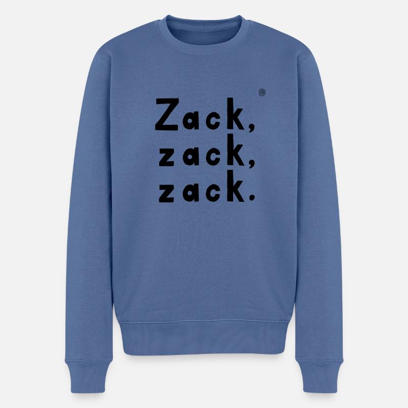 Zack zack zack (schwarz) - Männer Premium Bio Pullover - Taubenblau