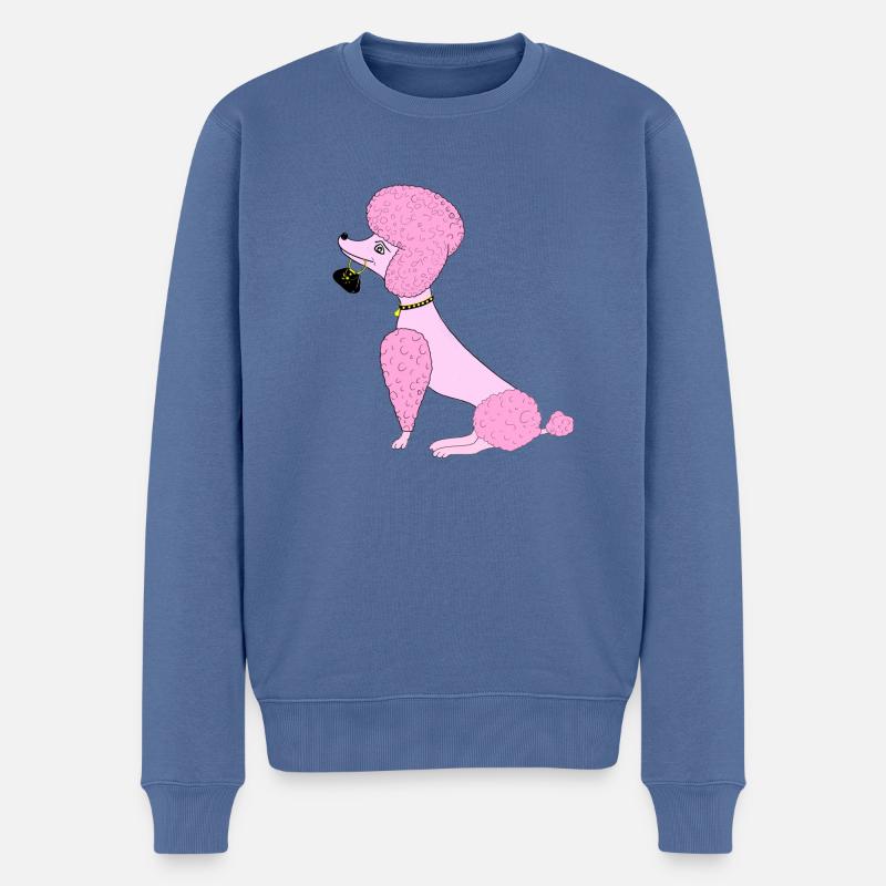 caniche - Pull Premium bio Homme - bleu pigeon